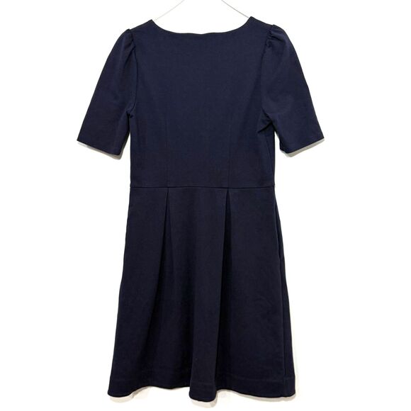 Boden Puff Shoulder Jersey Dress - Navy 8L - Picture 5 of 9